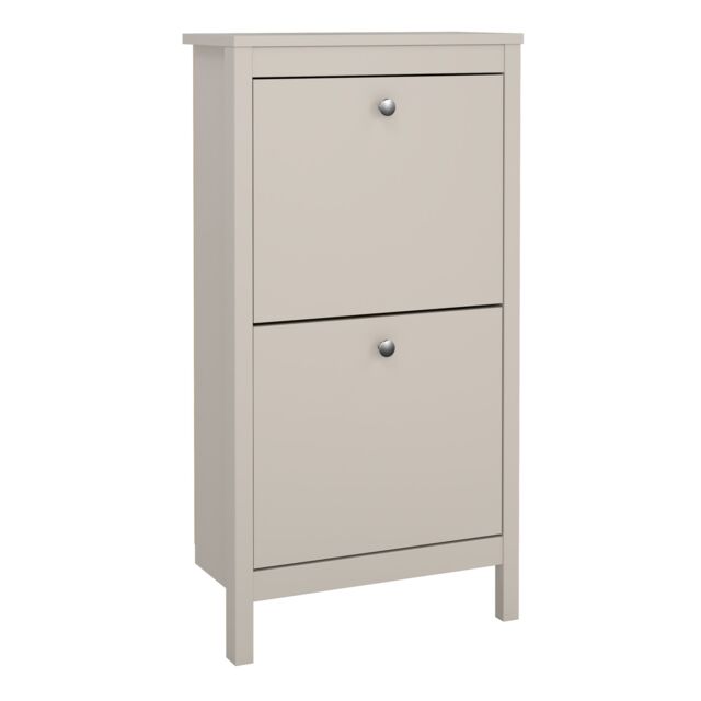 Furniture To Go Madrid Shoe Cabinet 2 Flip Down Doors in Cashmere in Beige