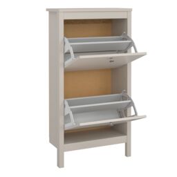 Furniture To Go Madrid Shoe Cabinet 2 Flip Down Doors in Cashmere in Beige - thumbnail 5