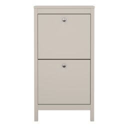 Furniture To Go Madrid Shoe Cabinet 2 Flip Down Doors in Cashmere in Beige - thumbnail 2