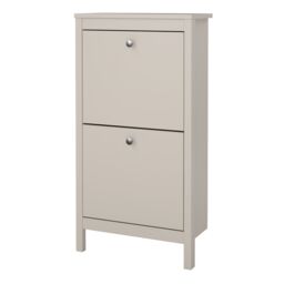 Furniture To Go Madrid Shoe Cabinet 2 Flip Down Doors in Cashmere in Beige - thumbnail 3