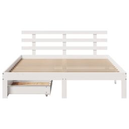 Berkfield Home Bed Frame with Drawers without Mattress White 140x190 cm - thumbnail 4