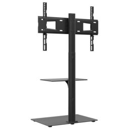 Berkfield Home Corner TV Stand 2-Tiers for 32-65 Inch Black - thumbnail 5