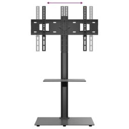 Berkfield Home Corner TV Stand 2-Tiers for 32-65 Inch Black - thumbnail 7