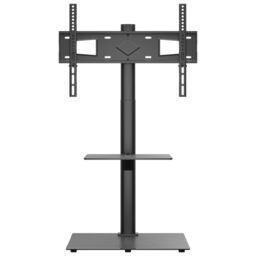 Berkfield Home Corner TV Stand 2-Tiers for 32-65 Inch Black - thumbnail 3