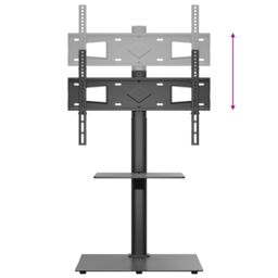 Berkfield Home Corner TV Stand 2-Tiers for 32-65 Inch Black - thumbnail 8