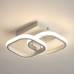 COMELY Ceiling Light Modern 22W, Acrylic Square LED Ceiling Lamp, 4500K, White