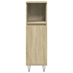 Berkfield Home Bathroom Cabinet Sonoma Oak 30x30x100 cm Engineered Wood in Brown - Size: 30 x 30 x 100 cm - thumbnail 4