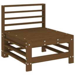 Berkfield Home Beautiful Garden Middle Sofa Honey Brown Solid Wood Pine - thumbnail 3