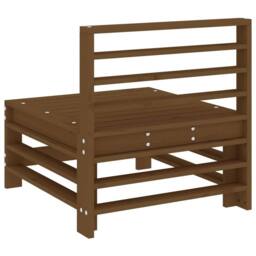 Berkfield Home Beautiful Garden Middle Sofa Honey Brown Solid Wood Pine - thumbnail 5