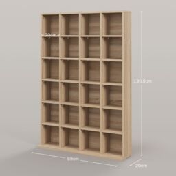HOMCOM DVD CD Media Storage Rack, Video Display Unit, Natural - thumbnail 3