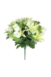 KDMD Cream Pembroke Lily Mixed Bunch in White - thumbnail 1
