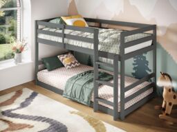 Flair Shasha Low Bunk Bed in Grey - Size: Single - thumbnail 3