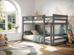 Flair Shasha Low Bunk Bed in Grey - Size: Single - thumbnail 1