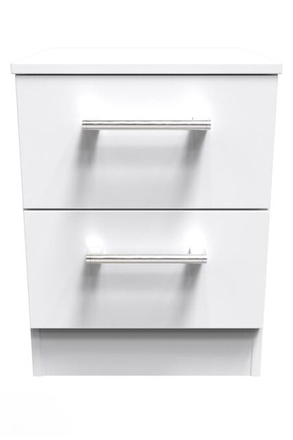Ready Assembled 2 U Cornwall 2 Drawer Bedside Cabinet (Ready Assembled) in White - image 1