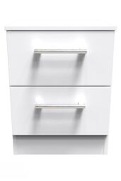 Ready Assembled 2 U Cornwall 2 Drawer Bedside Cabinet (Ready Assembled) in White