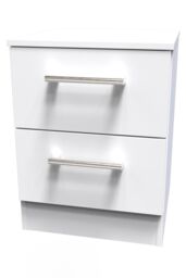 Ready Assembled 2 U Cornwall 2 Drawer Bedside Cabinet (Ready Assembled) in White - thumbnail 3