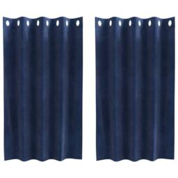 Berkfield Home Blackout Curtains with Eyelets 2 pcs Dark Blue Velvet - thumbnail 2