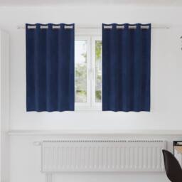 Berkfield Home Blackout Curtains with Eyelets 2 pcs Dark Blue Velvet