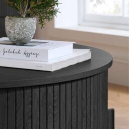 Birlea Axel Round Fluted Coffee Table with Storage Black - Size: 1 Pack - thumbnail 4