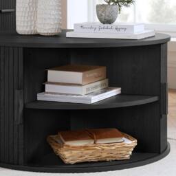 Birlea Axel Round Fluted Coffee Table with Storage Black - Size: 1 Pack - thumbnail 5