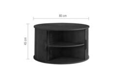 Birlea Axel Round Fluted Coffee Table with Storage Black - Size: 1 Pack - thumbnail 6