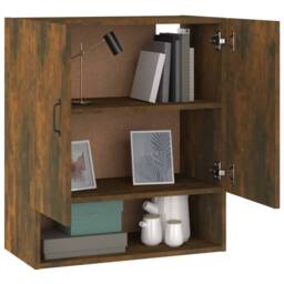 Berkfield Home Wall Cabinet Smoked Oak 60x31x70 cm Engineered Wood in Brown - Size: 60 x 31 x 70 cm - thumbnail 4