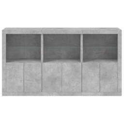 Berkfield Home Sideboard with LED Lights Concrete Grey 181.5x37x100 cm - thumbnail 6