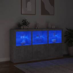 Berkfield Home Sideboard with LED Lights Concrete Grey 181.5x37x100 cm - thumbnail 5
