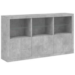 Berkfield Home Sideboard with LED Lights Concrete Grey 181.5x37x100 cm - thumbnail 1