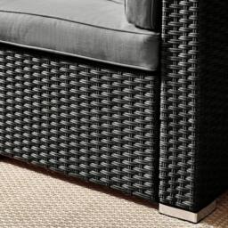 FurnitureboxUK Orlando 8 Seat Modular Outdoor Garden Rattan Sofa in Black - thumbnail 5