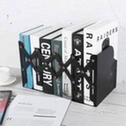 Havendro Black Heavy Duty Metal Bookends Office Stationery Extensible School - thumbnail 4