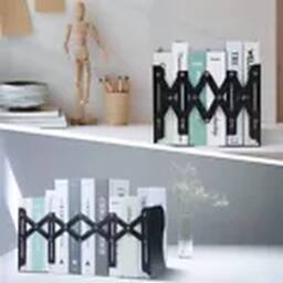 Havendro Black Heavy Duty Metal Bookends Office Stationery Extensible School - thumbnail 3
