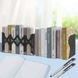 Havendro Black Heavy Duty Metal Bookends Office Stationery Extensible School - thumbnail 5