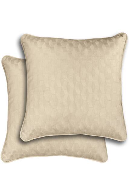 Enhanced Living Pair of Tokyo Geometric Double Sided Zip Opening Cushions - Cases Only in Cream - Size: 43 cm x 43 cm - image 1