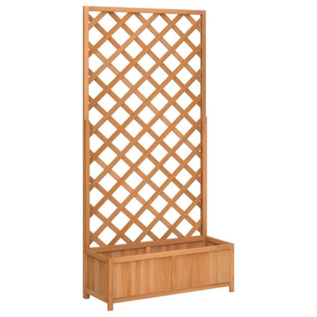 Berkfield Home Planter with Trellis Brown Solid Wood Fir in Light Brown - image 1