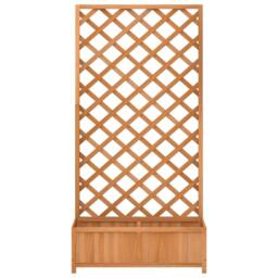 Berkfield Home Planter with Trellis Brown Solid Wood Fir in Light Brown - thumbnail 4