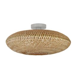 Lighting Collection Bamboo Flush Ceiling Light in Brown - thumbnail 3
