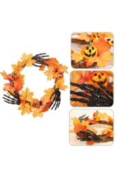 Living and Home 40cm Halloween Wreath with Pumpkin & Creepy Black Hand Door Hanging Decoration for Haunted House & Party in Orange - thumbnail 5
