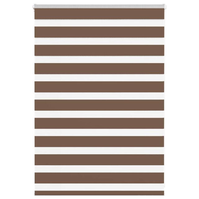 Berkfield Home Zebra Blind Brown 110x100 cm Fabric Width 105.9 cm Polyester - image 1
