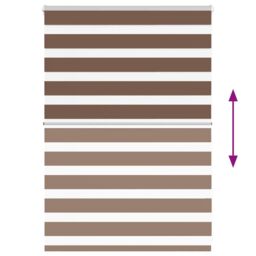 Berkfield Home Zebra Blind Brown 110x100 cm Fabric Width 105.9 cm Polyester - thumbnail 5