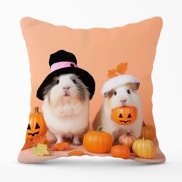 Warren Reed - Designer Trick Or Treating Guinea Pigs Cushions - Size: 33 cm x 48 cm - thumbnail 1