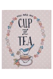 Orsina Cup of Tea Wall Plaque, Charming Pastel Wall Sign With Tea-Themed Typography, Adds Warmth & Personality - thumbnail 1