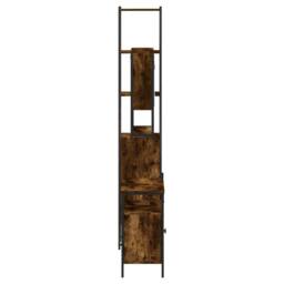 Berkfield Home Durable 3 Piece Bathroom Furniture Set Smoked Oak Engineered Wood in Brown - thumbnail 7