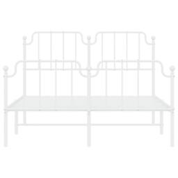 Berkfield Home Metal Bed Frame with Headboard & Footboard White 140x190 cm - thumbnail 5