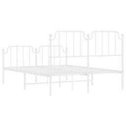 Berkfield Home Metal Bed Frame with Headboard & Footboard White 140x190 cm - thumbnail 7