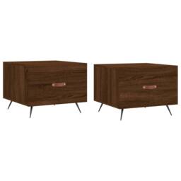 Berkfield Home Decorative Coffee Tables 2 pcs Brown Oak 50x50x40 cm Engineered Wood - Size: 50 x 50 x 40 cm - thumbnail 3