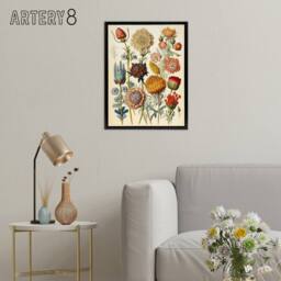 "Artery8 Ernst Haeckel Inspired Vintage Floral Framed Canvas Wall Art Print - Size: W12"" x H16""" - thumbnail 3