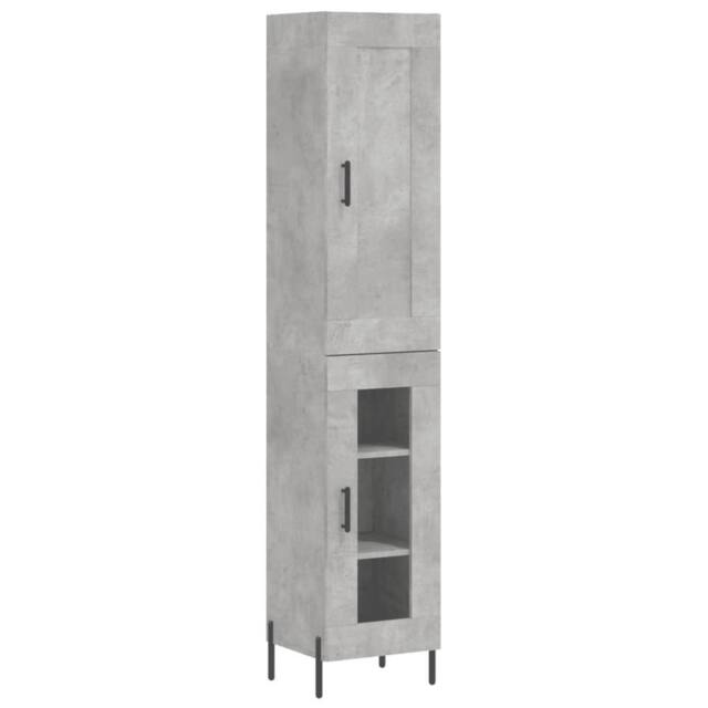 Berkfield Home Highboard Concrete Grey 34.5x34x180 cm Engineered Wood - image 1