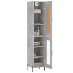 Berkfield Home Highboard Concrete Grey 34.5x34x180 cm Engineered Wood - thumbnail 3