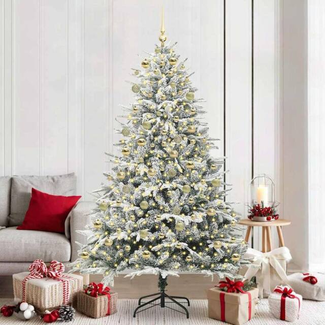 Berkfield Home Artificial Pre-lit Christmas Tree with Ball Set Green 210 cm - image 1